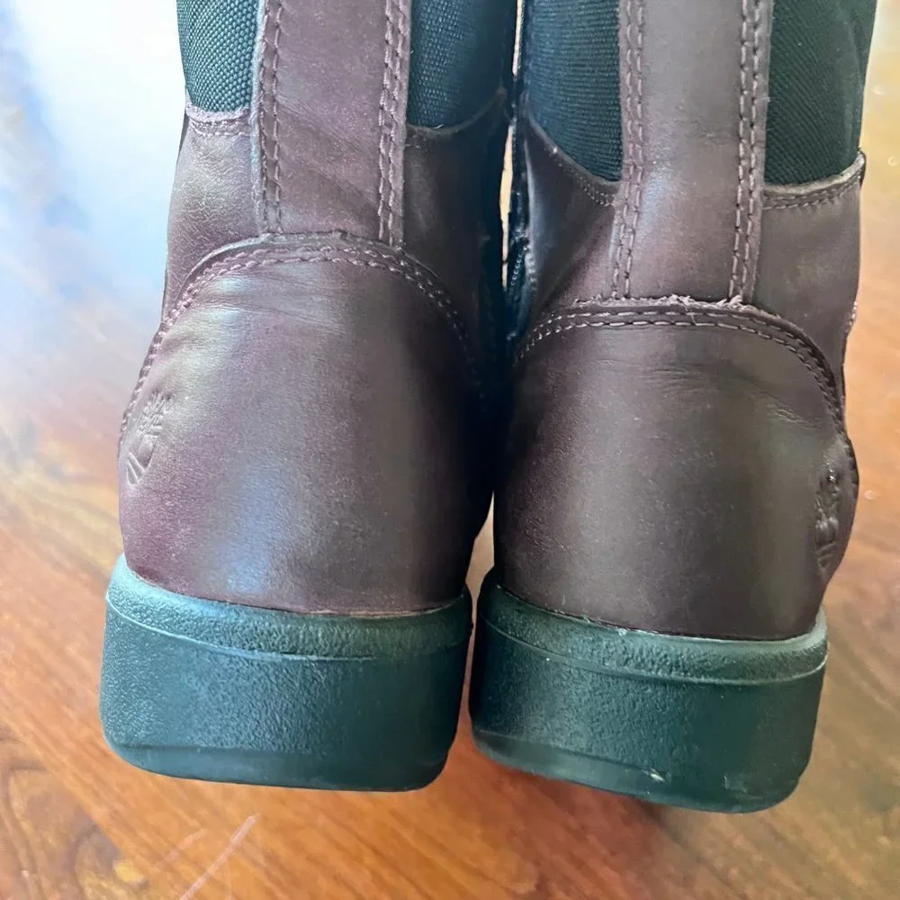 Timberland‎ Girls Tall Purple and Black Leather Lace Up Boots- Size 5